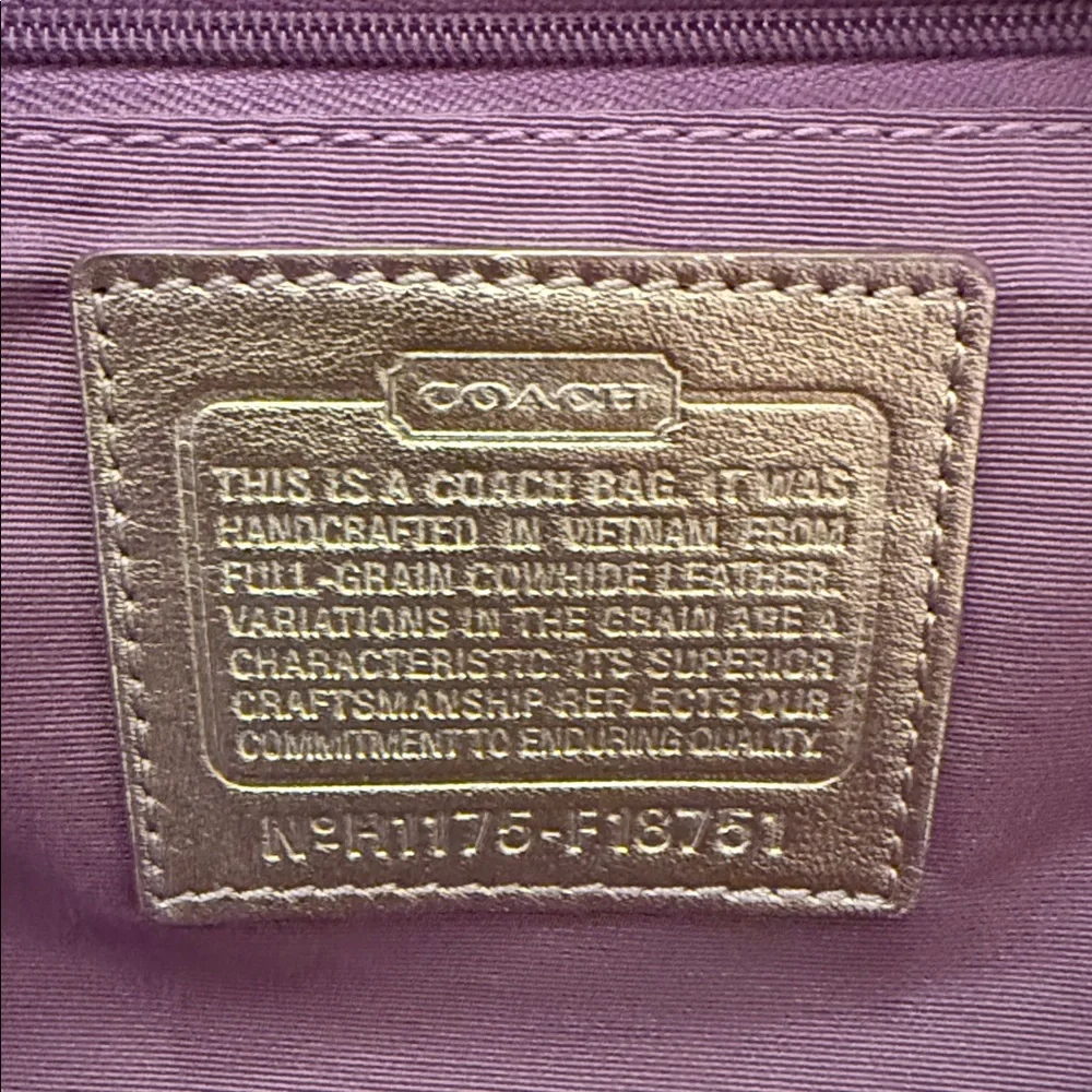 Coach Soho Buckle Hobo Bronze Metallic Leather Shoulder Bag F18751 Y2K